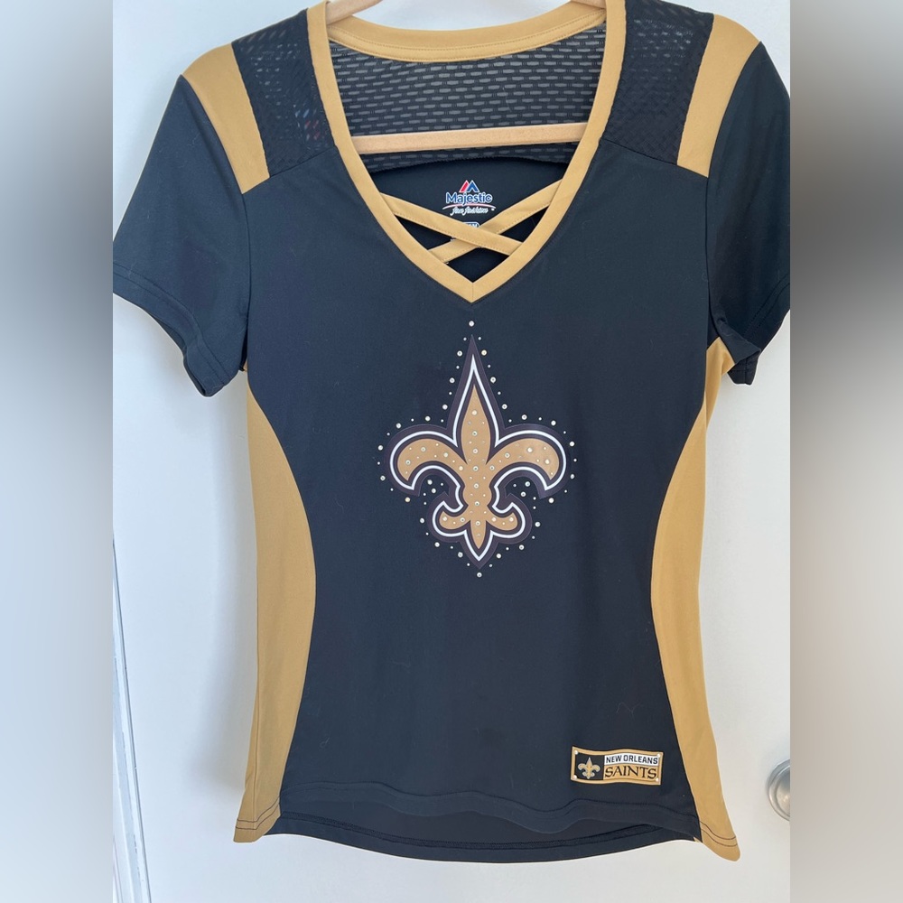 New Orleans Saints women’s shirt with rhinestones